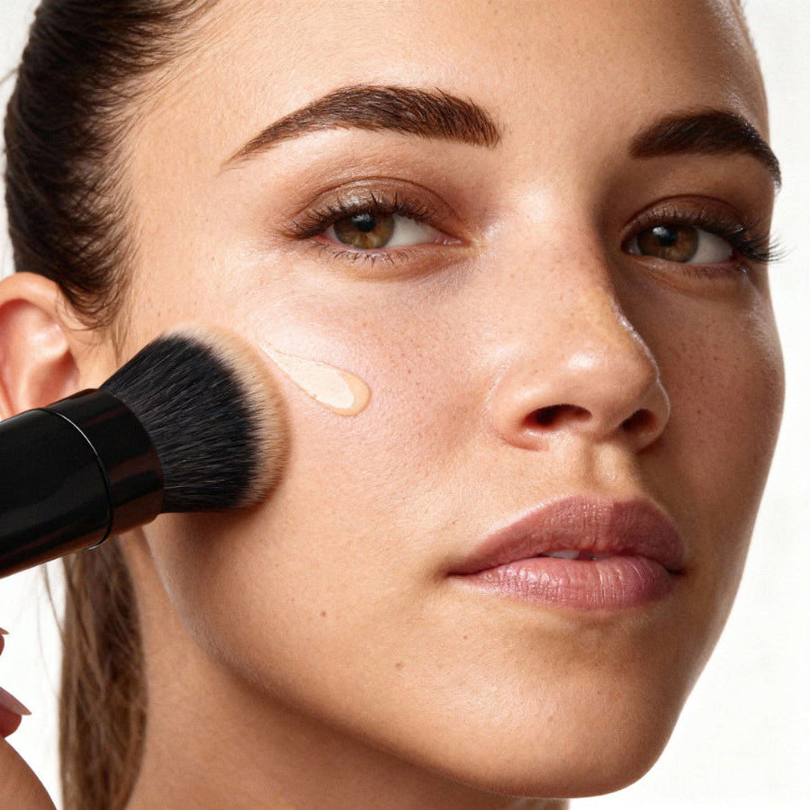 Cabezal de brocha para base de maquillaje
