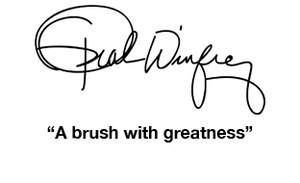 oprah winfrey's signature logo with a quote
